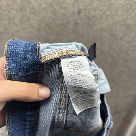 Madewell Cali Demi Boot Jeans Womens 28 Blue Raw Hem Cropped Stretch Denim - Picture 8 of 10